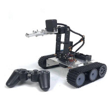 (As show, One size) Metal RC Tank with MG996 4 Dof Robotic Arm Ps2 Remote Control Tank For Arduino Robot DIY Kit Robotic Arm Programmable Robot Car
