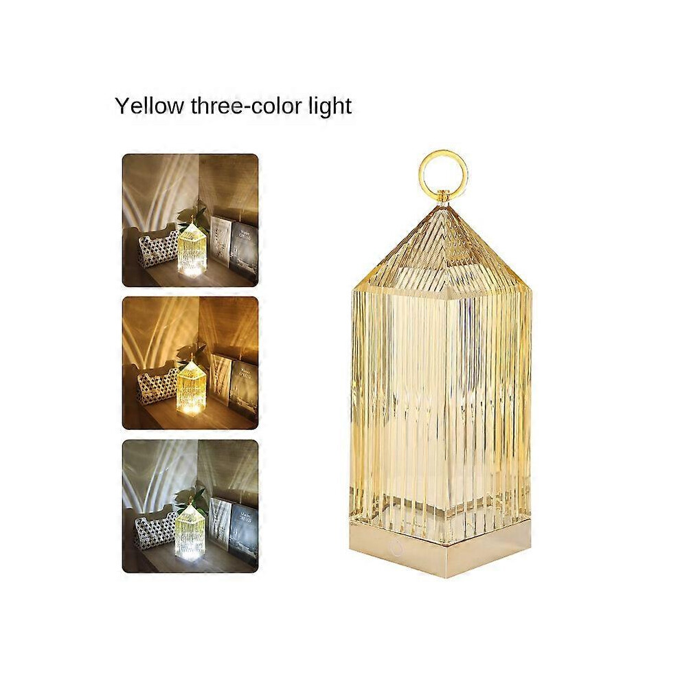 (As show, One size) LED Crystal Pagoda 3/16 Colors Touch Adjustable Atmosphere Light Bedroom Bedside USB Touch Night Light