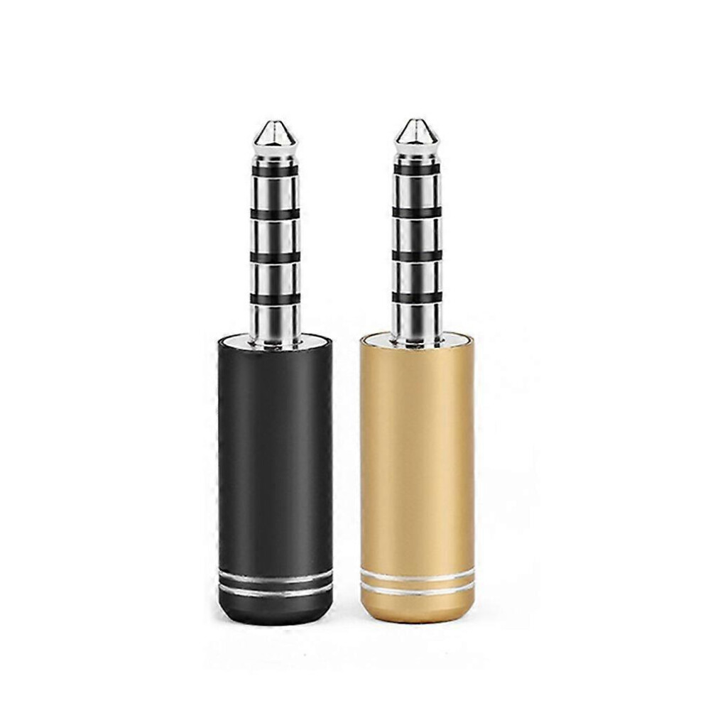 (As Show, One Size) Jack 4.4Mm 5 Poles Earphone For Nw-Wm1z/A Hifi Headphone Rhodium Plated Copper Audio Wire Connector 2/10/30Pcs Black/Gold