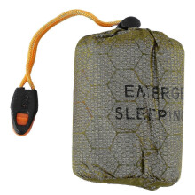 (As show, One size) Emergency Sleeping Bag Bivy Sack With Whistle Outdoor Survival Sleeping Bag Thermal Blanket For Cam