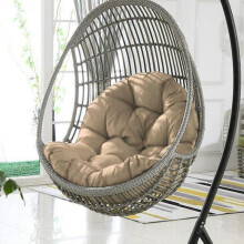 (120x80, Khaki) Swing Egg Chair Cushion Hangings Egg Chair Cushion 1 Seater Bench Cushion With Backrest For Indoor Outdoor Use(including