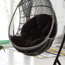 (120x80, Coffee) Swing Egg Chair Cushion Hangings Egg Chair Cushion 1 Seater Bench Cushion With Backrest For Indoor Outdoor Use(including