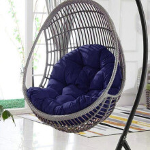 (120x80, Navy Blue) Swing Egg Chair Cushion Hangings Egg Chair Cushion 1 Seater Bench Cushion With Backrest For Indoor Outdoor Use(including