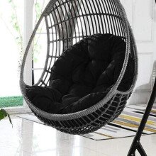 (120x80, Black) Swing Egg Chair Cushion Hangings Egg Chair Cushion 1 Seater Bench Cushion With Backrest For Indoor Outdoor Use(including