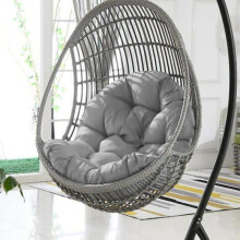 (120x80, Light Grey) Swing Egg Chair Cushion Hangings Egg Chair Cushion 1 Seater Bench Cushion With Backrest For Indoor Outdoor Use(including