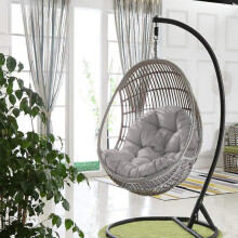 (120x80, Dark Grey) Swing Egg Chair Cushion Hangings Egg Chair Cushion 1 Seater Bench Cushion With Backrest For Indoor Outdoor Use(including