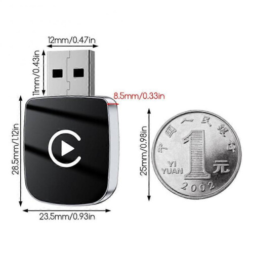 (Silver) Wireless CarPlays Adapter Multi-Purpose Dongle Adapter for SUV Vehicle 1