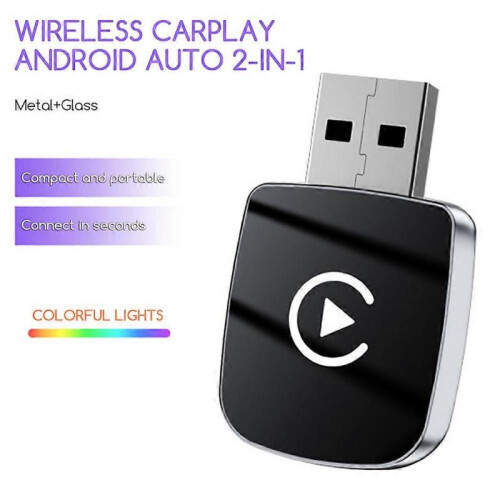 (Silver) Wireless CarPlays Adapter Multi-Purpose Dongle Adapter for SUV Vehicle 2