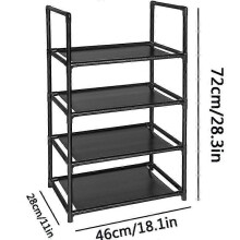 (4 layer) Shoe Rack, 8 Levels, (46 x 27 x 141 cm), Tall and Narrow Shoe Rack, Plastic, Vertical, Show Rack (8 Levels)