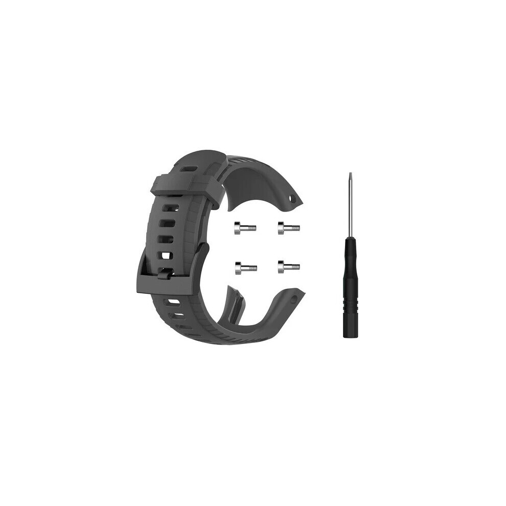 (Grey) Silicone Band Strap For Suunto 5 Replacement Wristband Sports Watch Bracelet New Grey 6963793676705