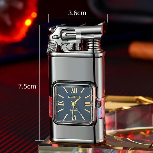 (Golden Eagle) Personalized Embossed Lighter with Watch Lightweight Portable Lighter Gift for Anniversary 1