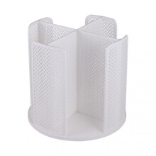 (White) Cylindrical Plastic Cup Storage Holder Hollow Design Draining Cups Stand for Living Room