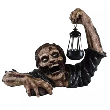 Halloween Decorations Outdoor Scary Halloween Crawling Zombie with light statue Creepy Halloween Activation Props