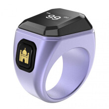 (22mm, Purple) Prayer Reminder Rings with Charging Case Portable Lightweight Azan Alarm Clock Birthday Gifts