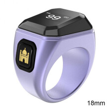(18mm, Purple) Prayer Reminder Rings with Charging Case Portable Lightweight Azan Alarm Clock Birthday Gifts