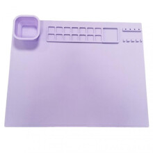 (Magnetic Purple) Children's Silicone Painting Mat Washable Doodles Oil Painting Mat with Cleaning Cup Birthday Gift