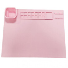 (Pink) Children's Silicone Painting Mat Washable Doodles Oil Painting Mat with Cleaning Cup Birthday Gift