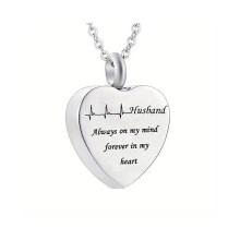 (Husband) Cremation Heart Jewellery Urn Necklace Pendent Ashes Locket Keepsake Funeral New