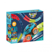 (184pcs) Children DIY Rail Car Kits Multifunctional Glowing Puzzle Toy Car for Home