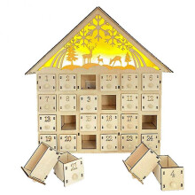 Countdown Box Ornament with Lamp Vivid Fine Handiwork Calendar Case for Children