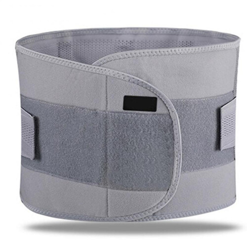 (L, Grey) Stretch Compression Lumbar Support Professional Pain Relief Waist Guard for Running