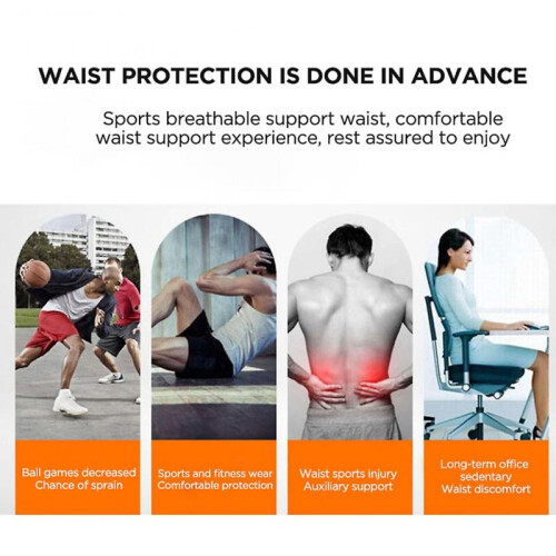 (L, Grey) Stretch Compression Lumbar Support Professional Pain Relief Waist Guard for Running 2