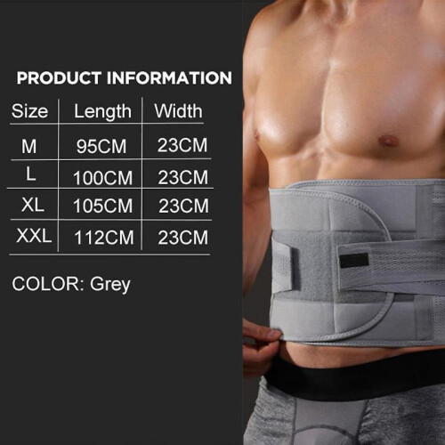 (L, Grey) Stretch Compression Lumbar Support Professional Pain Relief Waist Guard for Running 1