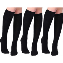 (As show, One size) Cotton Socks Football Socks Sports Socks Solid Color,Women's Knee