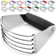 (As show, One size) Professional Dough Blender, Pastry Cutter Stainless Steel, Heavy Duty Pastry Blender and Dough Cutter with BladesBlack1pcs