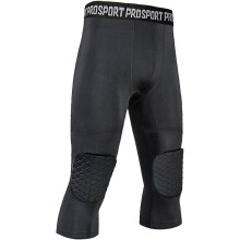(As show, One size) Men's Padded Compression Pants Quick Drying Tight Protective