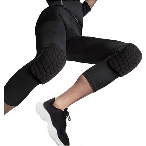 (As show, One size) Men's Padded Compression Pants Quick Drying Tight Protective 2