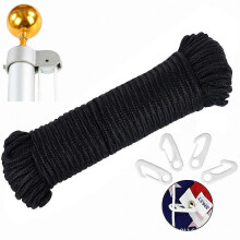 (As show, One size) Grevis 50 Ft Flagpole String Kit Nylon Rope 1/4 Inch Line Rope