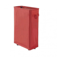 (Small Size, Red) Rectangle Fabric Laundry Basket with Roller Household Dirty Clothes Basket for Laundry Room