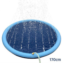 (170cm) Thicken Dog Pool with Sprinkler Durable Beach Water Game Pad Toy for Outdoor