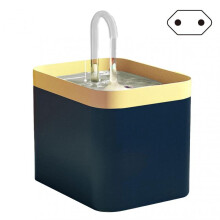 (EU plug, Dark Blue) Automatic Pet Water Feeder Washable Detachable Cat Drinking Water Bowl for Large Small Dog