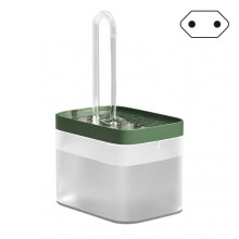 (EU plug, Green White) Automatic Pet Water Feeder Washable Detachable Cat Drinking Water Bowl for Large Small Dog