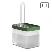 (US plug, Green White) Automatic Pet Water Feeder Washable Detachable Cat Drinking Water Bowl for Large Small Dog