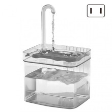 (US plug, Pet Transparent) Automatic Pet Water Feeder Washable Detachable Cat Drinking Water Bowl for Large Small Dog