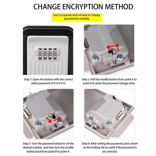 (Black) Anti-theft Key Box with Lock Prying-resistant Sturdy Keys Case for Apartment 1