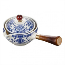 (A) Chinese 360 Rotation Filter Teapot Household Stylish Chinese Tea Kettle for Offices Travel Home