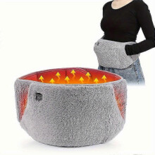 USB Heated Waist Belt with Hand Warming Pocket Self-Heating Belly Warmer 3-Speed Temperature Control