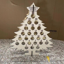 (A) Christmas Wine Holder Wooden Wine Bottle Stand Advent Calendar Count Down Drinks Display Rack Seasonal Decor