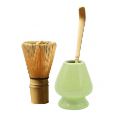 (Apple Green) Japanese Matcha Ceremony Accessory Hand-made Matcha Whisk/Whisk Holder/Tea Spoon Set Housewarming Present