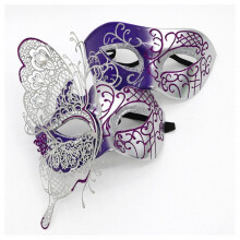 Rhinestones Phantoms Couple Masquerades Mask Birthday Party Costume Ball Metal Venetians Men Women