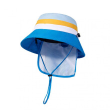 (Blue) Foldable Colorful Strap Sun Visor Hat Portable Moisture Wicking Hat for Camping Hiking