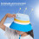 (Blue)Foldable Colorful Strap Sun Visor Hat Portable Moisture Wicking Hat for Camping Hiking 3