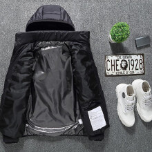 (M, Black) Warm Smart Heating Cotton Clothes USB Rechargeable 8 Area Heating Jacket for Men Waterproof Coat