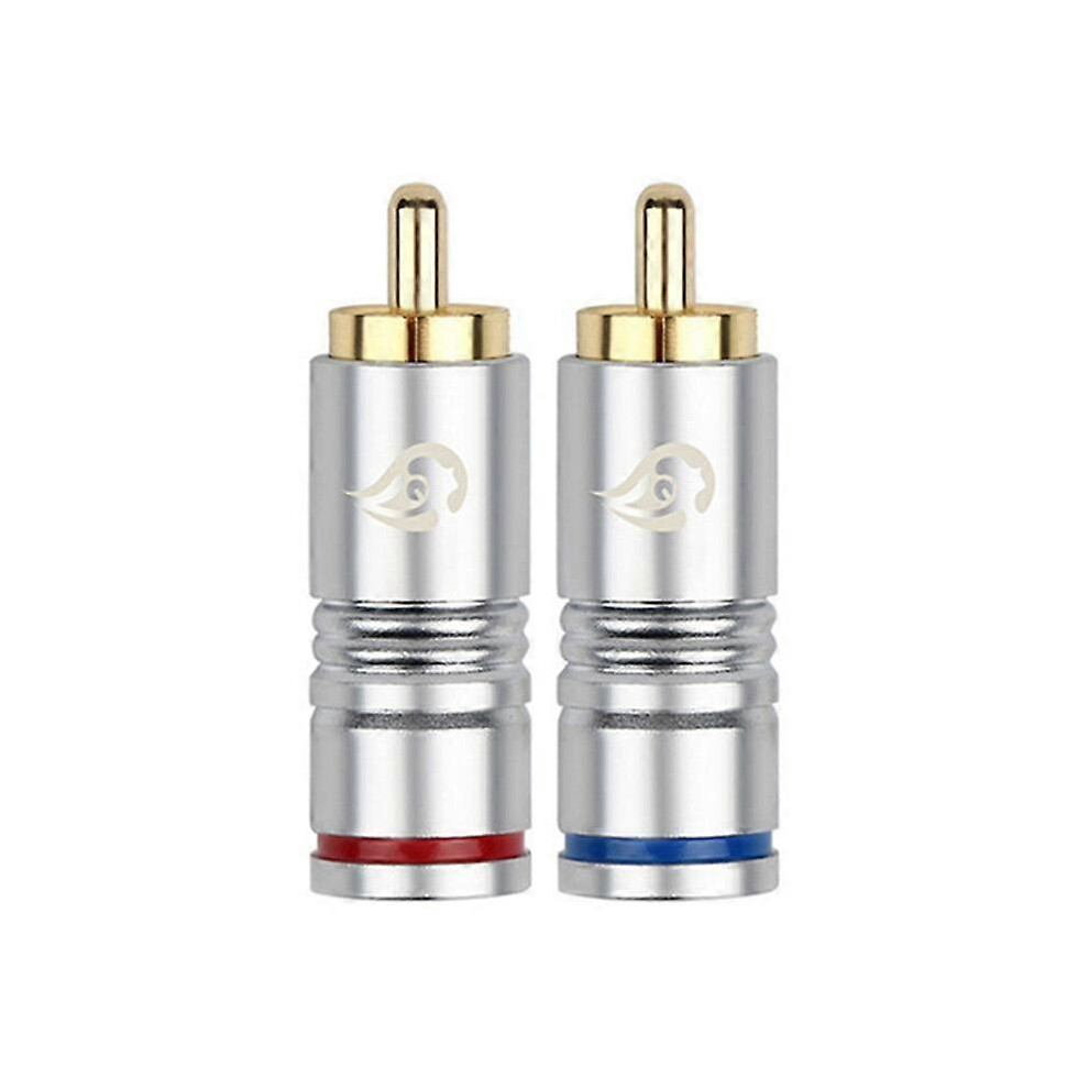 (As show, One size) Speaker Terminal RCA Male Audio Jack Connector Carbon Fibre Copper Acoustics Terminals  Gold Plated RCA Plug For Amplifier 6.5mm