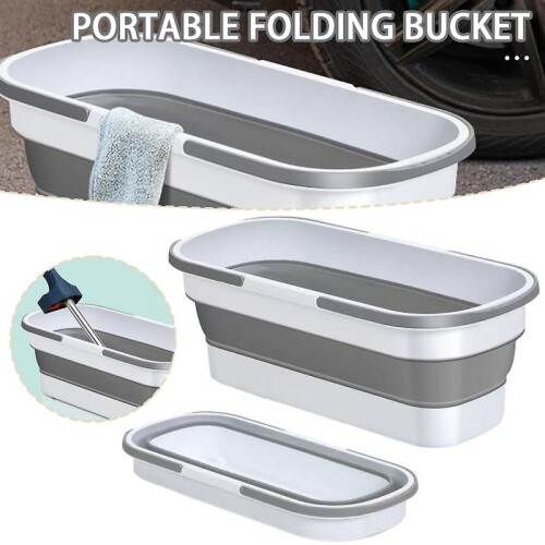 Foldable Large Bucket with Scroll Wheel Space Saving Car Wash Bucket for Home Kitchen Use 2