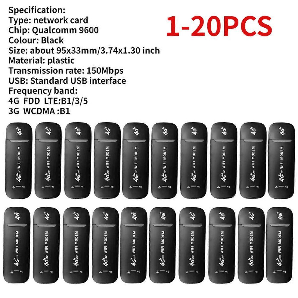 (As show, One size) 4G LTE Wireless USB Dongle Mobile Broadband 150Mbps Modem Stick Sim Card Wireless Router USB 150Mbps Modem Stick for Home Office